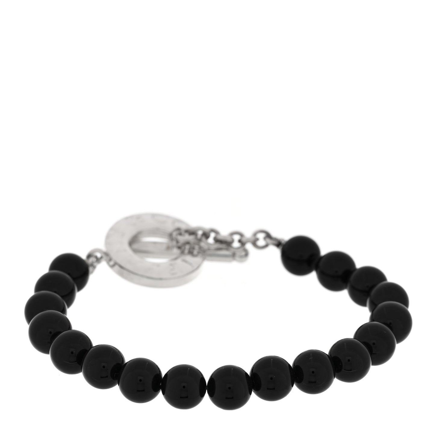 Sterling Silver Black Onyx Bead Toggle Bracelet