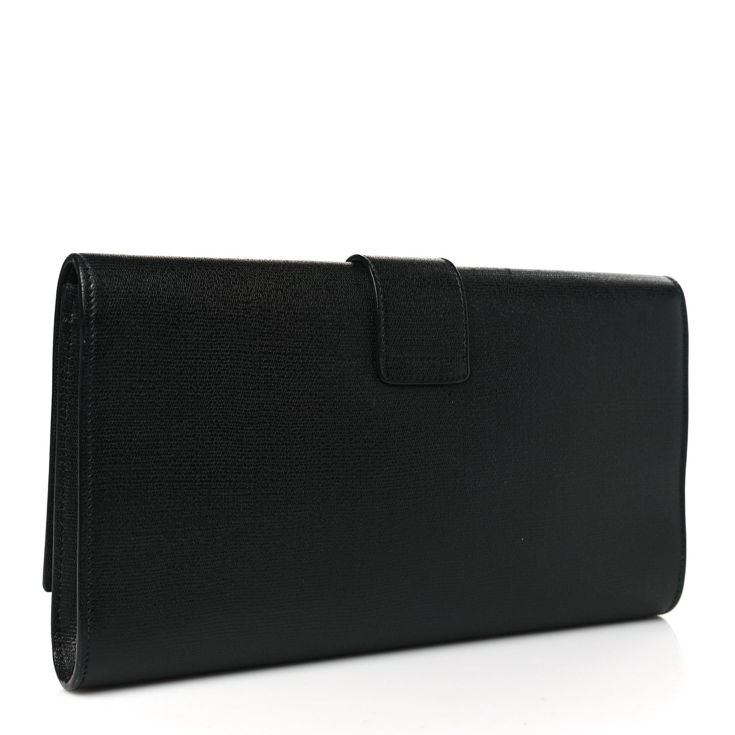 Textured Calfskin Classic Y Ligne Clutch Black