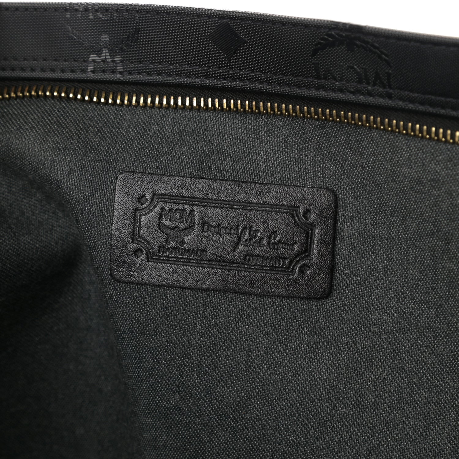 MCM Monogram Coated Canvas Tote Bag Black 6 of 9