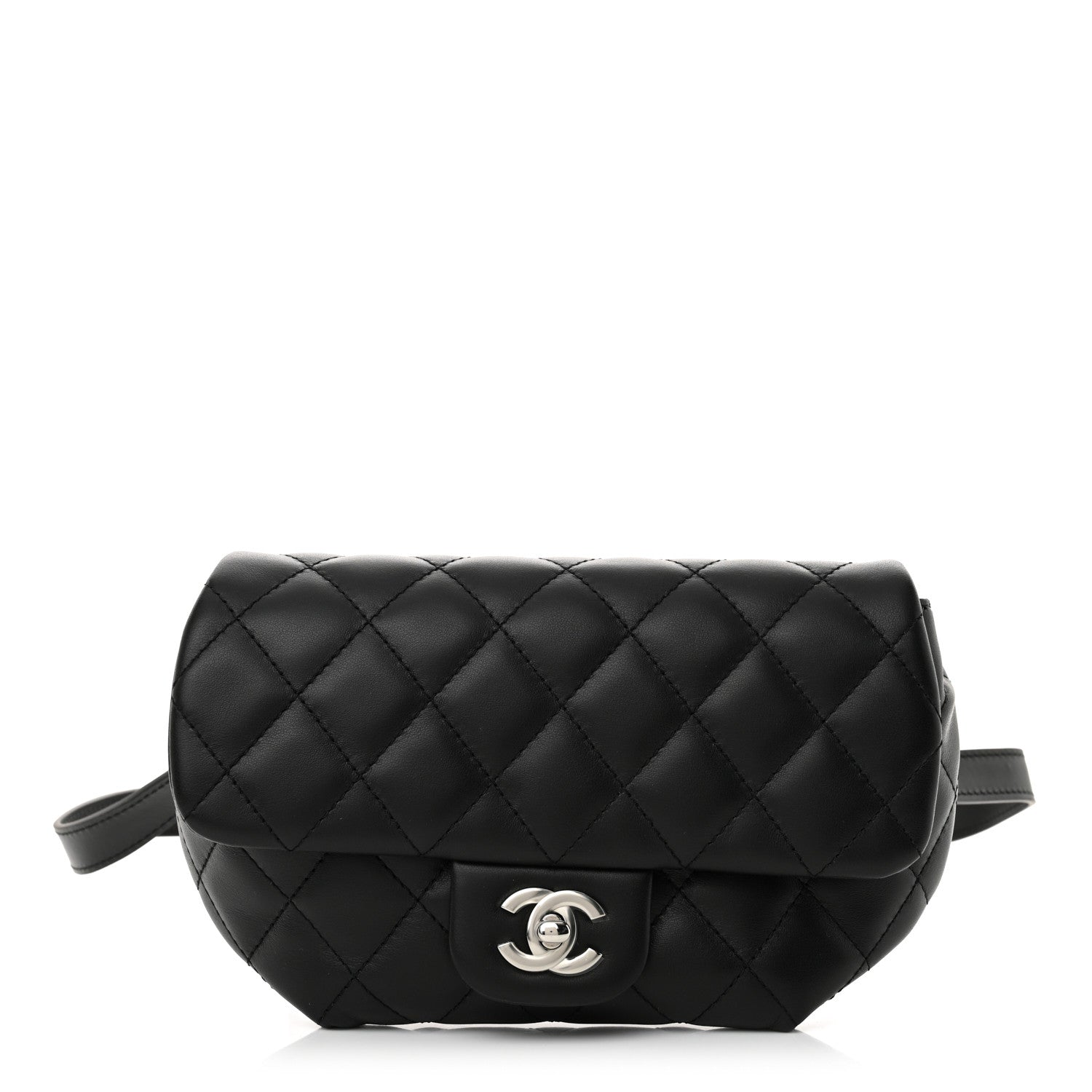 Chanel Calfskin Quilted CC Uniform Flap Belt Bag Black 1 of 10