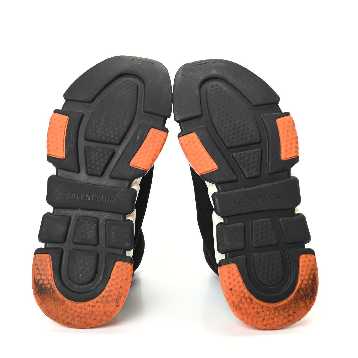 Balenciaga Neoprene Knit Womens Speed Sneakers 38 Black Orange 5 of 9
