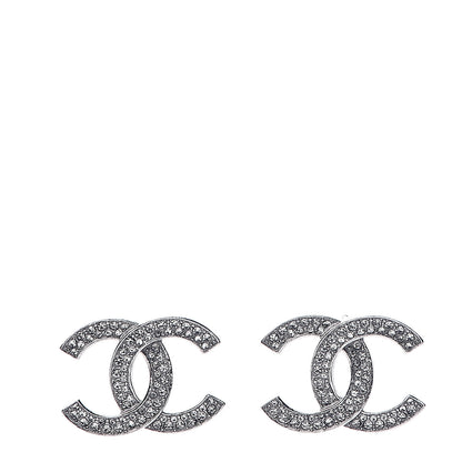 Chanel Crystal Palais Garnier CC Earrings Silver 1 of 5