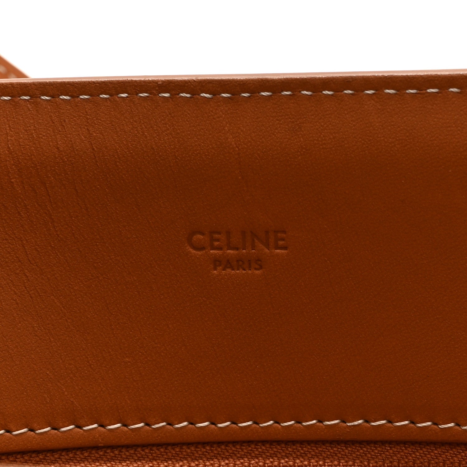 Celine Canvas Calfskin Small Vertical Cabas Natural Tan 6 of 10
