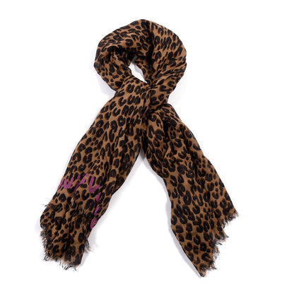 Louis Vuitton Cashmere Silk Leopard Etole Stole Marron 1 of 5