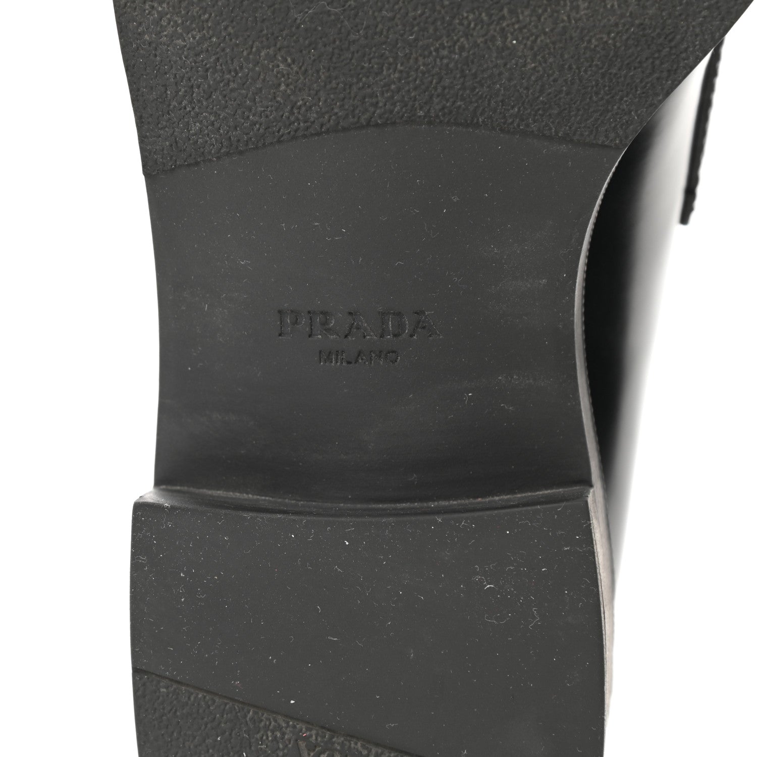 Prada Spazzolato Metal Triangle Logo 50mm Loafers 37.5 Black 6 of 9