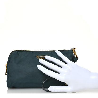 Prada Tessuto Nylon Wristlet Pouch Green 2 of 11