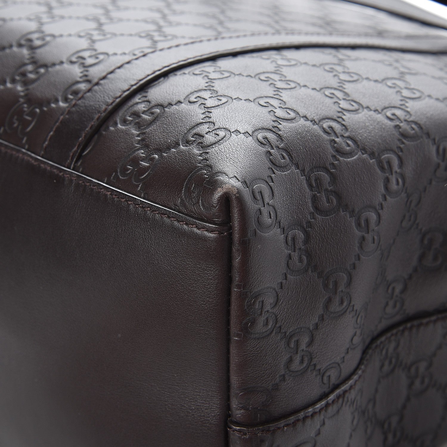Gucci Guccissima Large GG Charm Convertible Dome Satchel Dark Brown 8 of 11