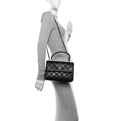 Chanel Lambskin Quilted Small Trendy CC Dual Handle Flap Bag Black 2 of 10