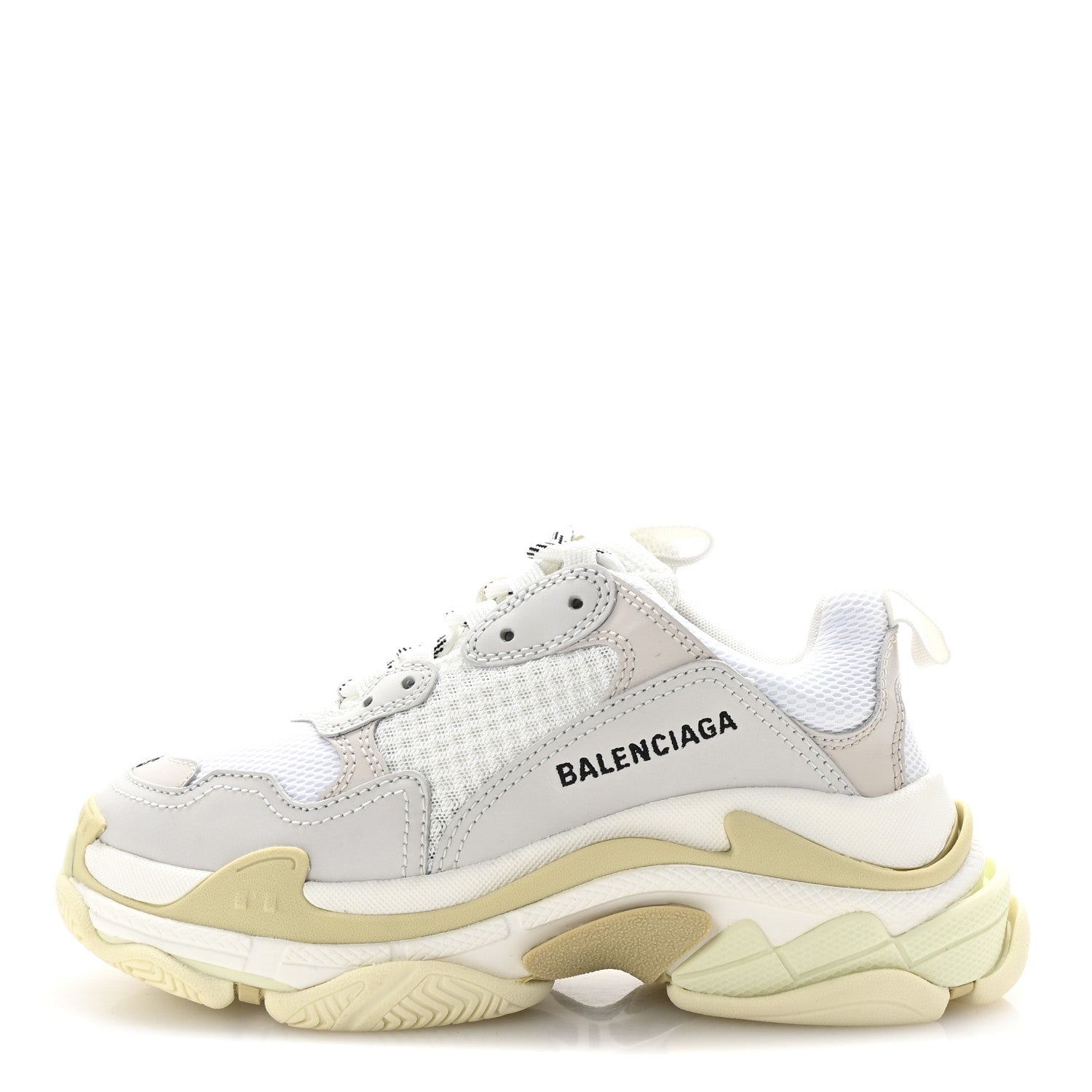 Balenciaga Fabric Mesh Womens Triple S Sneakers 36 White 1 of 8