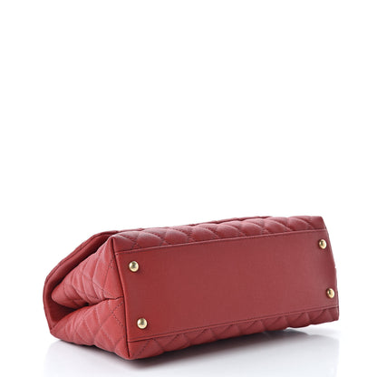 Chanel Caviar Lizard Embossed Quilted Small Coco Handle Flap Red 4 of 10
