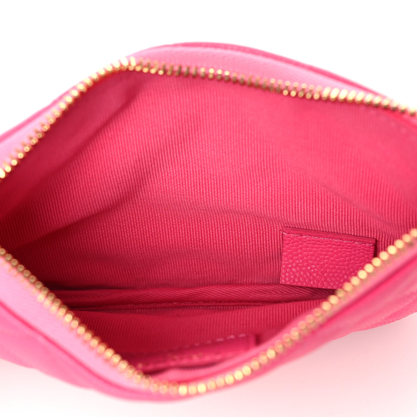 Caviar Quilted Small Cosmetic Case Pink