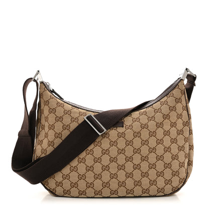 Gucci Monogram Medium Half Moon Hobo Dark Brown 1 of 10