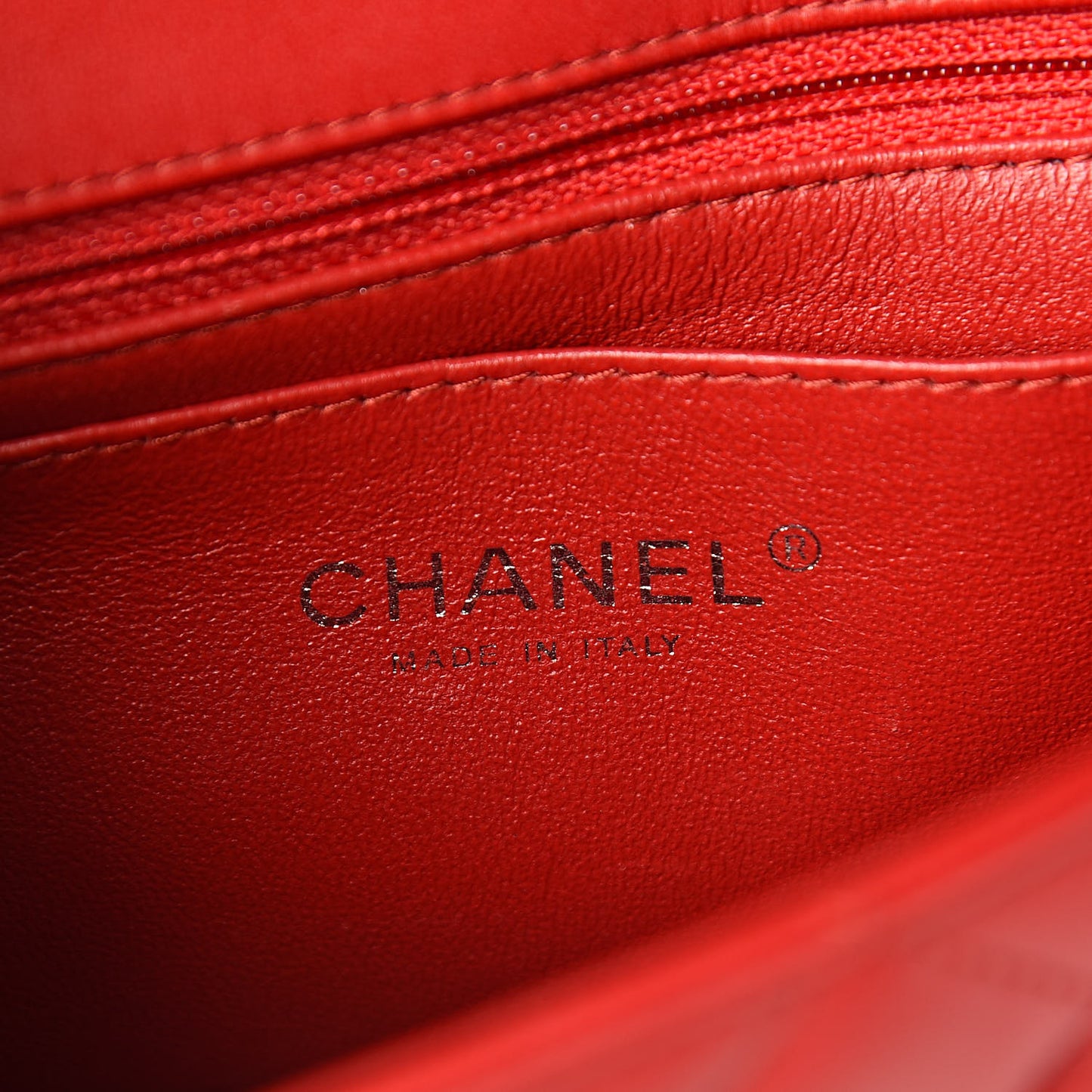 Lambskin Quilted Mini Rectangular Flap Red