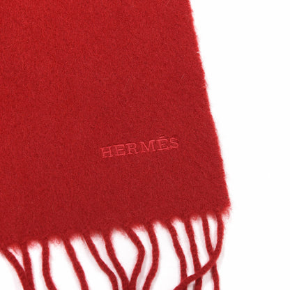 Hermes Cashmere Fringe Scarf Red 3 of 4