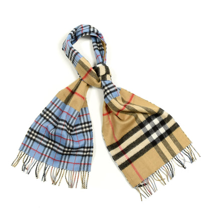 Burberry Cashmere Vintage Check Giant Check Scarf Opal Blue 1 of 3