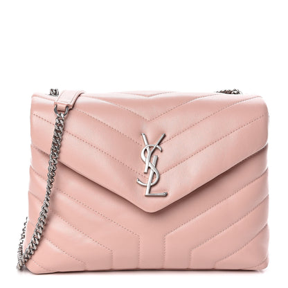 Saint Laurent Calfskin Y Quilted Monogram Small Loulou Chain Satchel Rose Antic 1 of 10