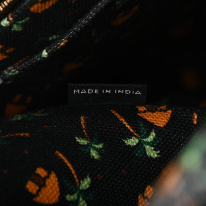 Prada Canapa Palm Tree Print Logo Tote Black 7 of 12
