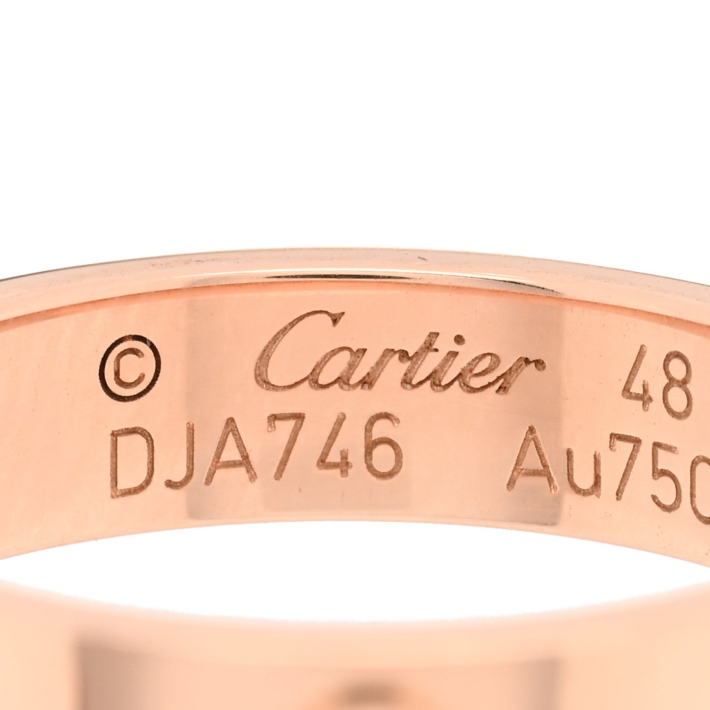 18K Pink Gold Diamond 4mm LOVE Wedding Band Ring 48 4.5