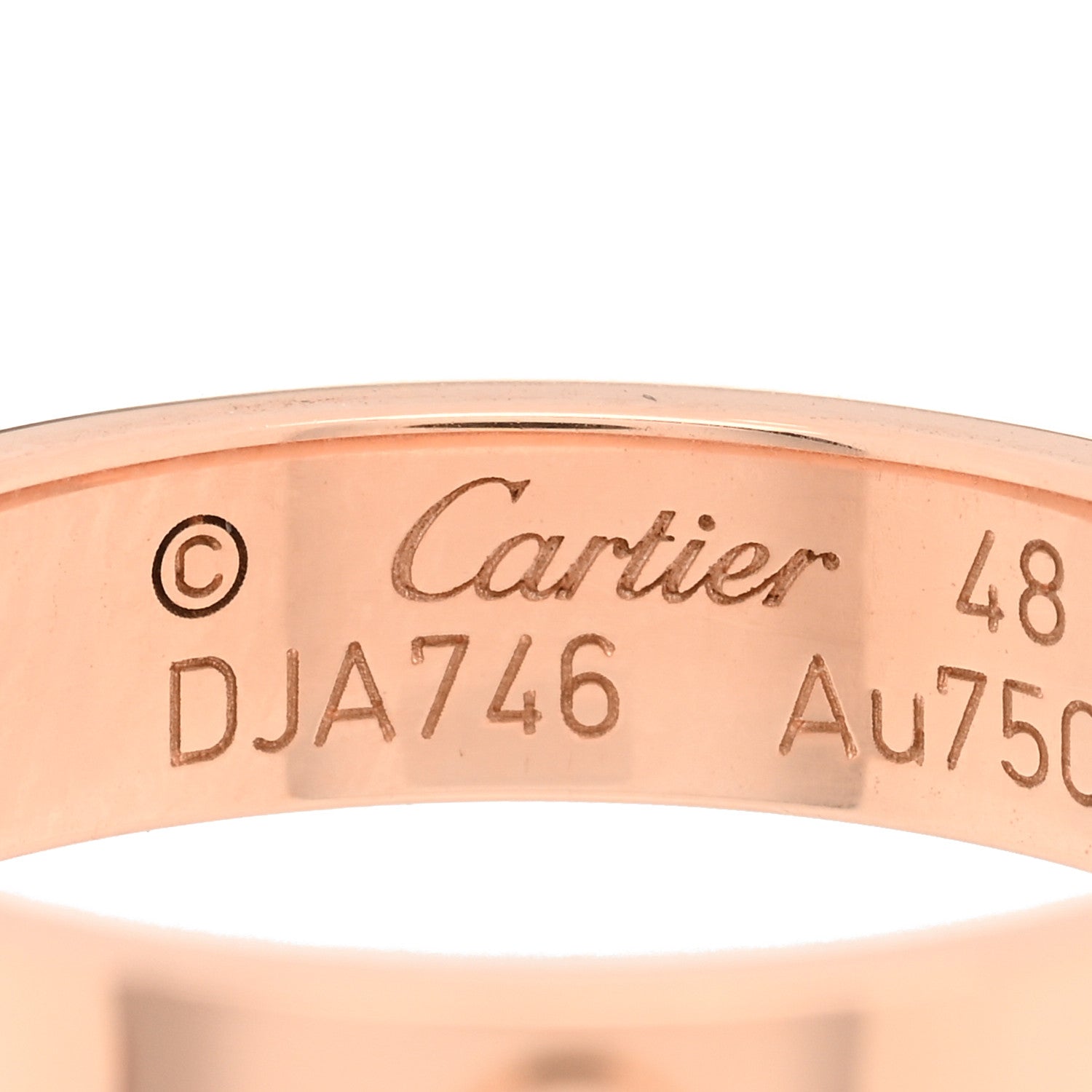 Cartier 18K Pink Gold Diamond 4mm LOVE Wedding Band Ring 48 4.5 4 of 4