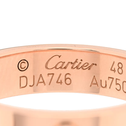 Cartier 18K Pink Gold Diamond 4mm LOVE Wedding Band Ring 48 4.5 4 of 4