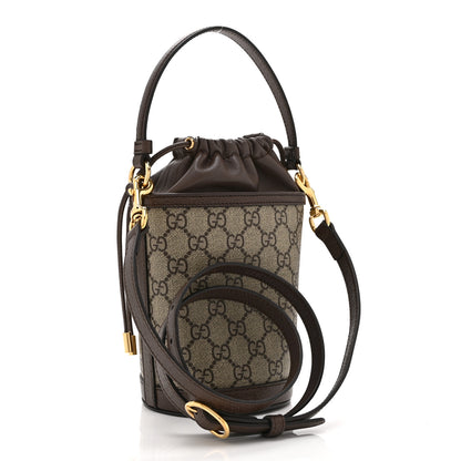 Gucci GG Supreme Monogram Ophidia Mini Bucket Bag Beige Ebony 3 of 10