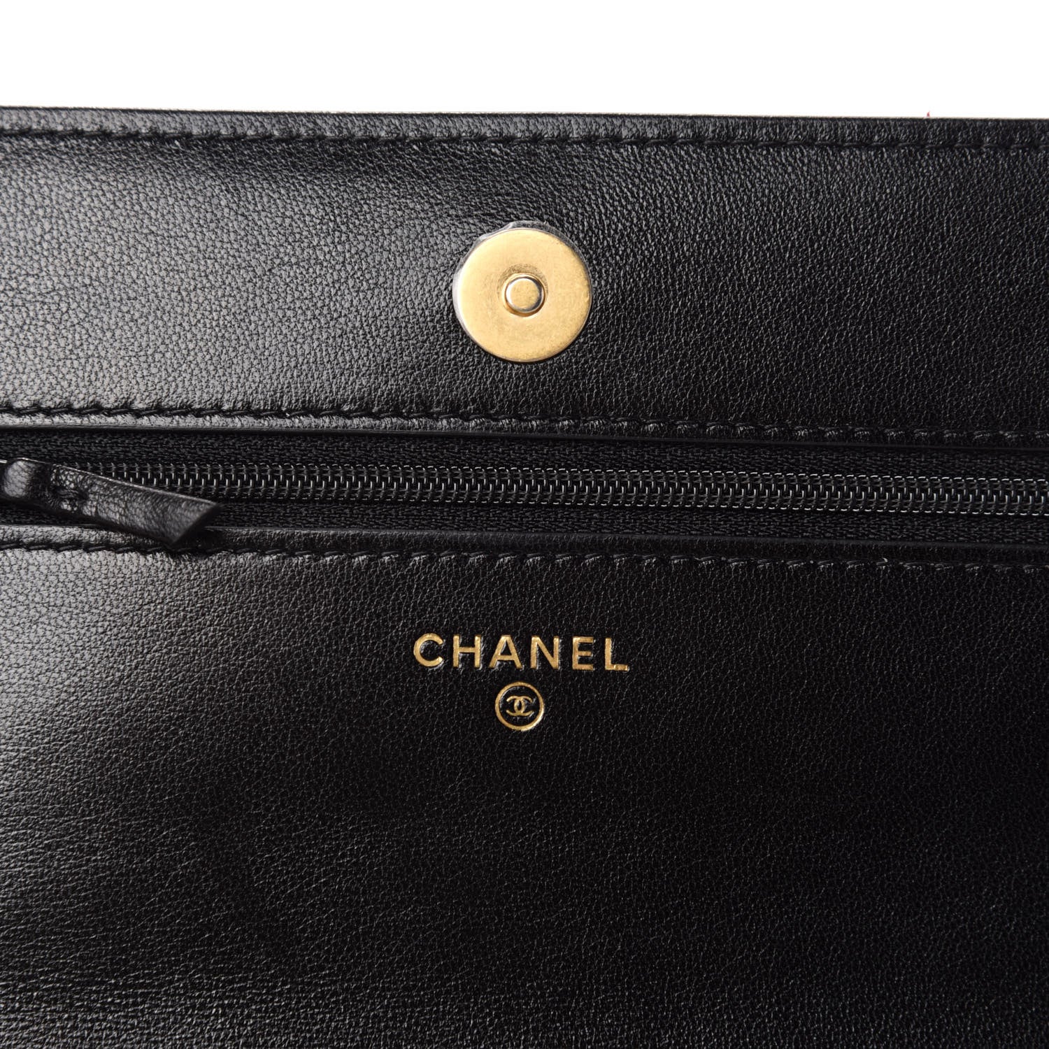 Chanel Goatskin Quilted Chanel 19 Wallet On Chain WOC Black 10 of 14