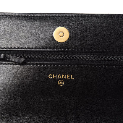 Chanel Goatskin Quilted Chanel 19 Wallet On Chain WOC Black 10 of 14