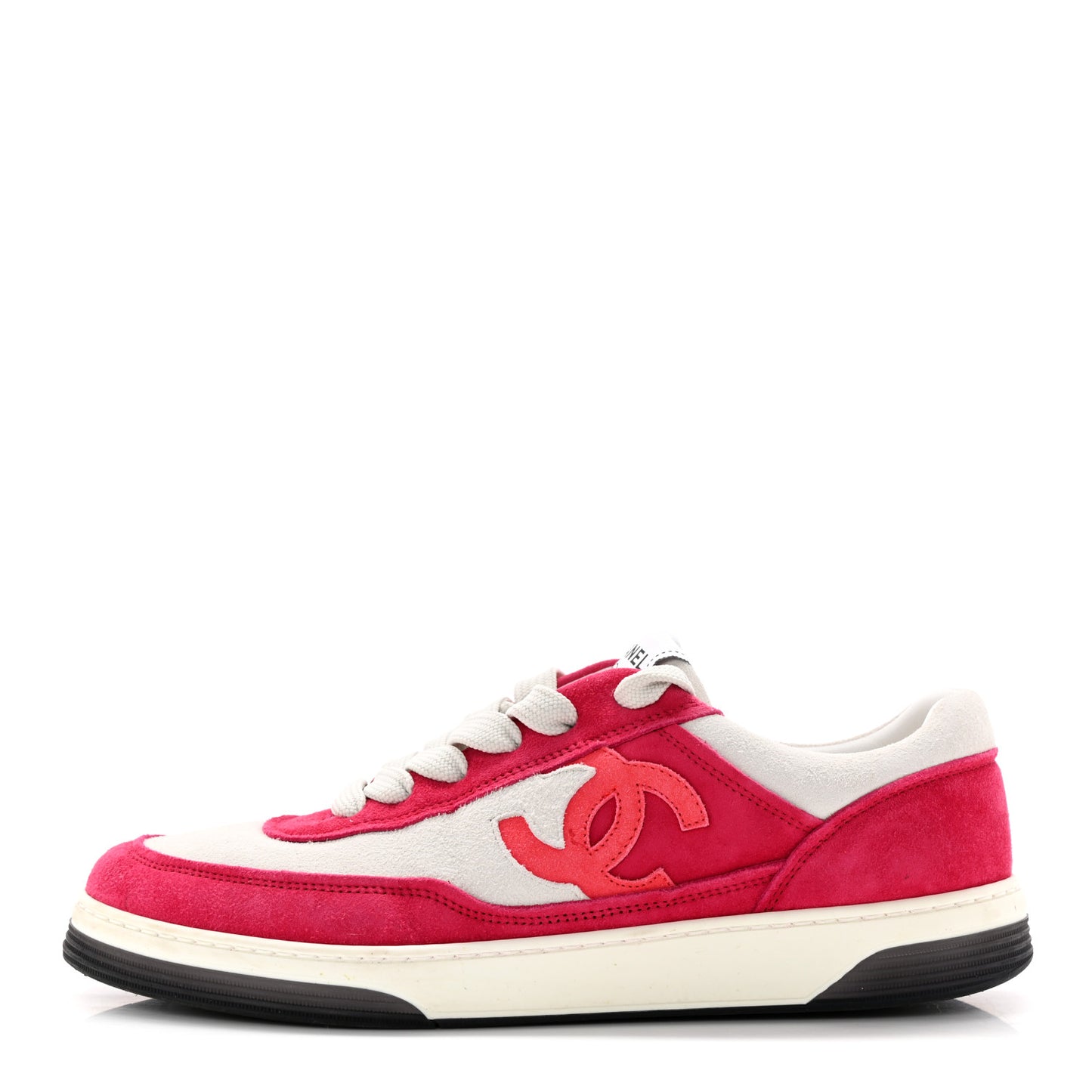 Suede Kidskin Womens CC Sneakers 40.5 White Fuchsia