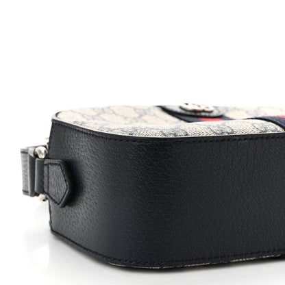 Gucci GG Supreme Monogram Textured Dollar Calfskin Web Small Ophidia Camera Bag Beige Blue 9 of 10