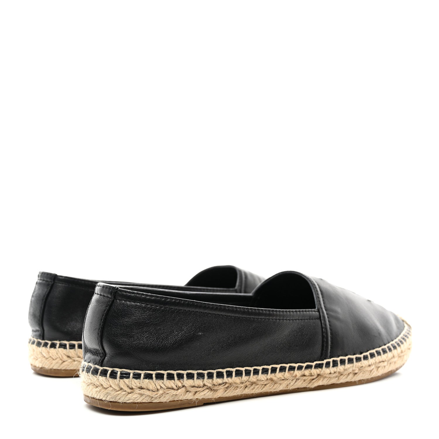 Saint Laurent Lambskin Monogram Espadrilles 40.5 Black 4 of 10