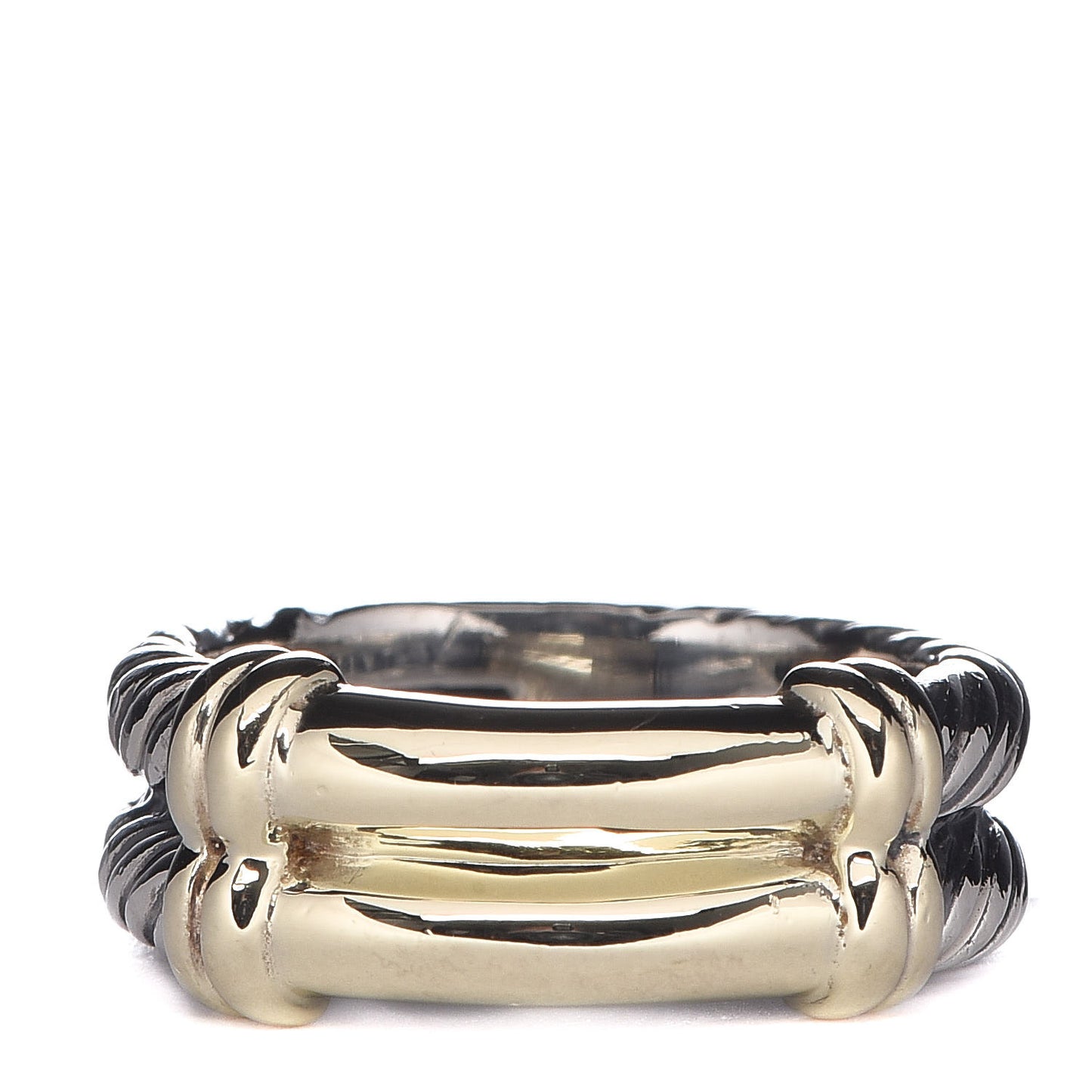 Sterling Silver 14K Yellow Gold Cable Band Ring 50 5.25