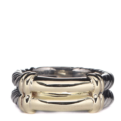 David Yurman Sterling Silver 14K Yellow Gold Cable Band Ring 50 5.25 1 of 6