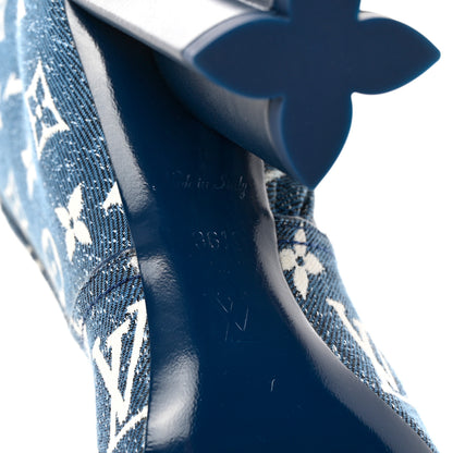 Louis Vuitton Denim Monogram Silhouette Ankle Boots 36.5 Navy Blue 6 of 9