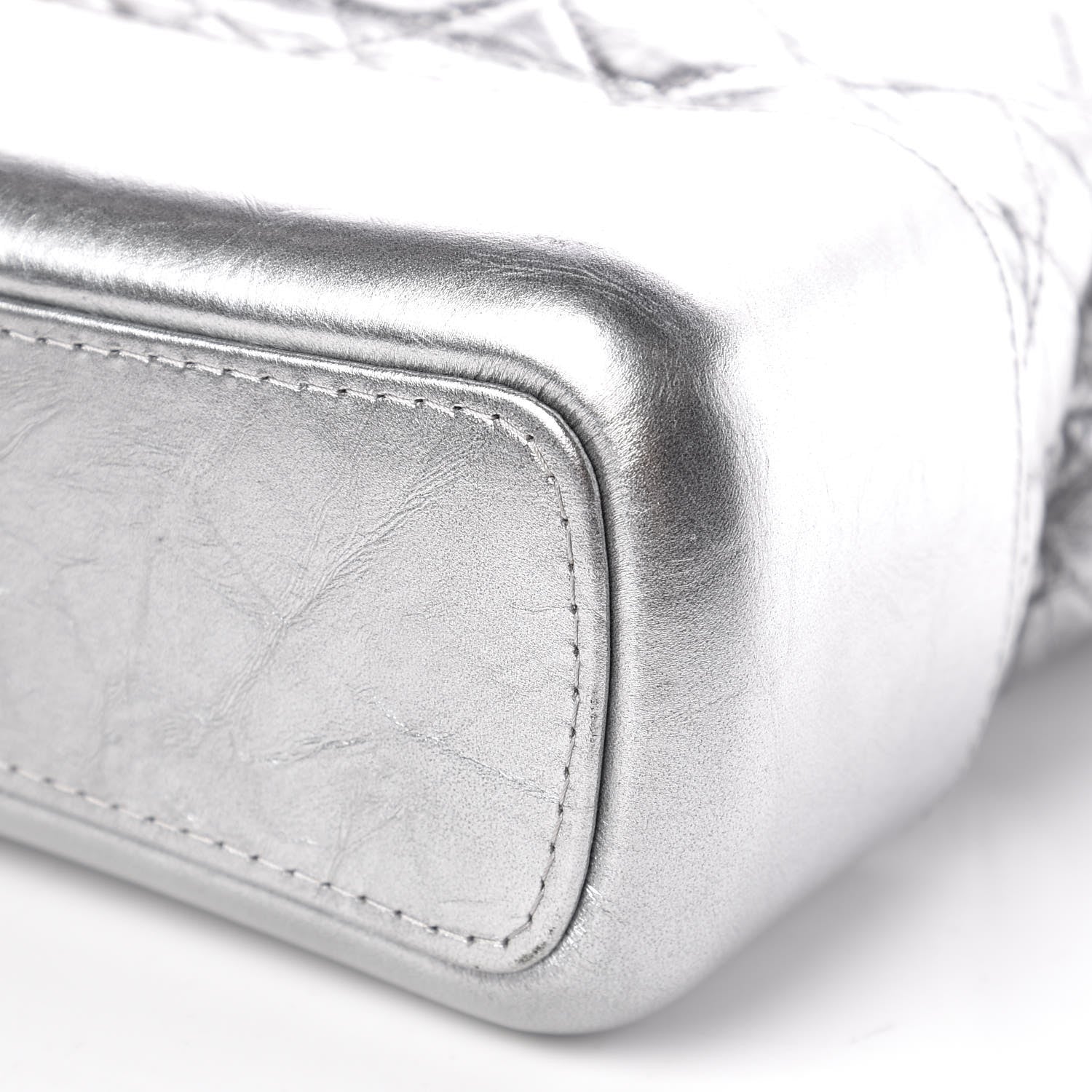 Chanel Metallic Lambskin Calfskin Quilted Medium Gabrielle Hobo Silver 10 of 11