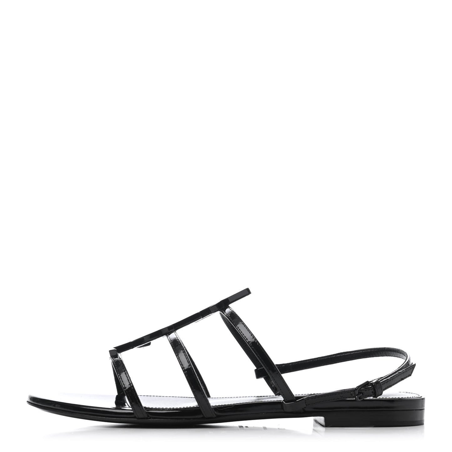 Patent Calfskin Cassandra Monogram Sandals 37 Black