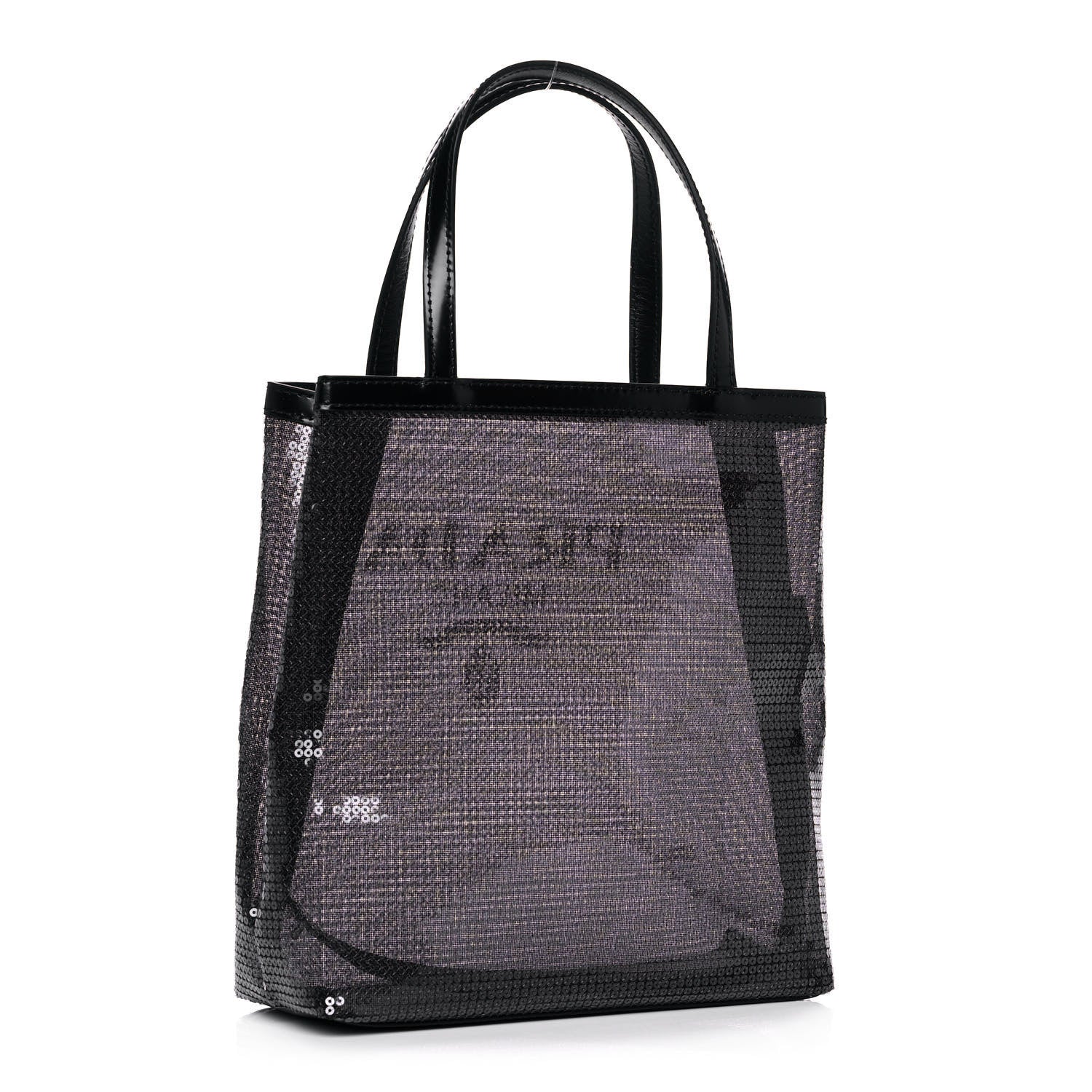 Prada Sequin Mesh Small Tote Bag Black 3 of 14