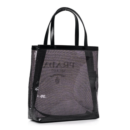 Prada Sequin Mesh Small Tote Bag Black 3 of 14