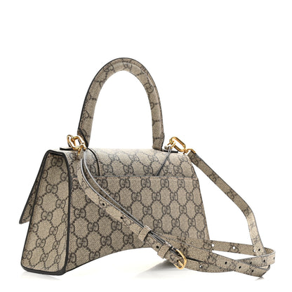 Balenciaga X GUCCI GG Supreme Monogram Small Hourglass Top Handle Bag Beige Ebony 3 of 8