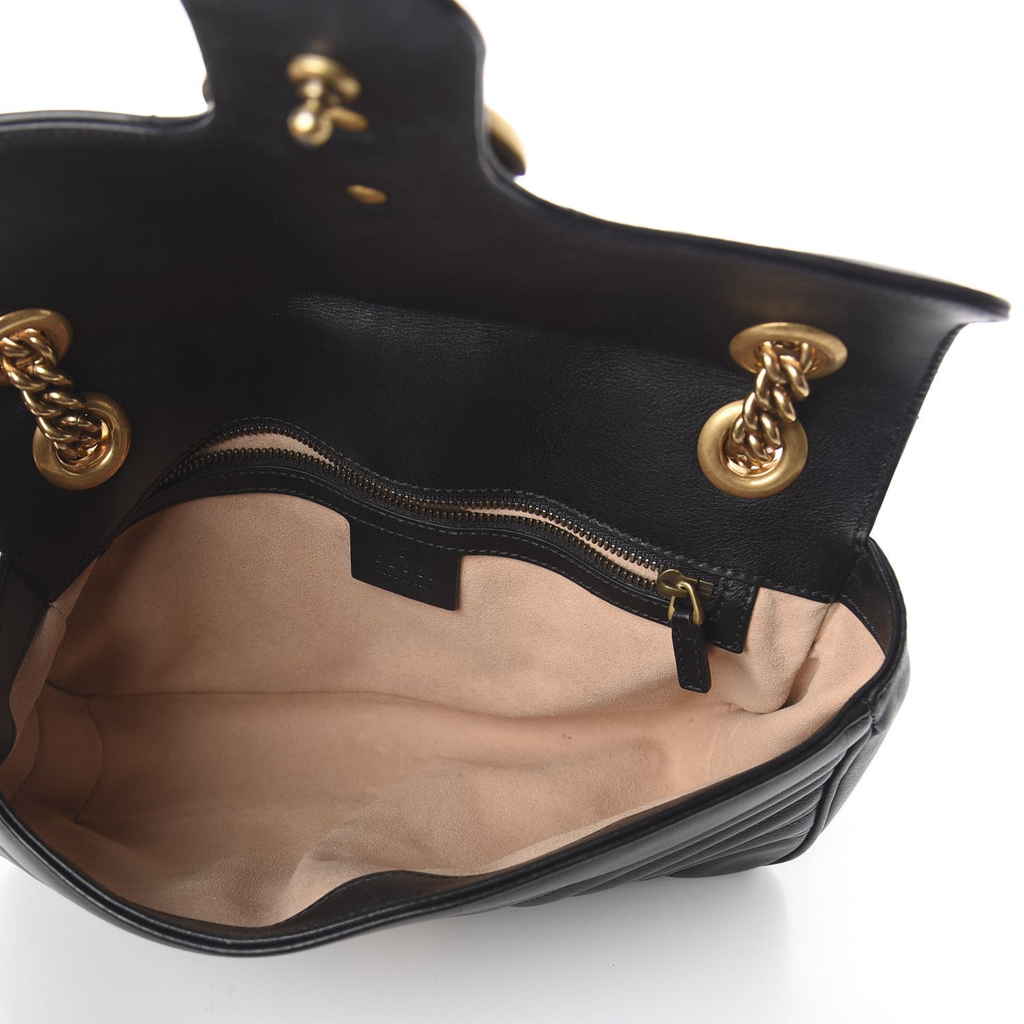 Calfskin Matelasse Small GG Marmont Shoulder Bag Black