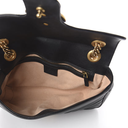 Gucci Calfskin Matelasse Small GG Marmont Shoulder Bag Black 4 of 8