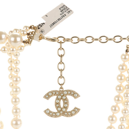 Chanel Graduated Pearl Multi Strand Necklace Gold 3 of 3