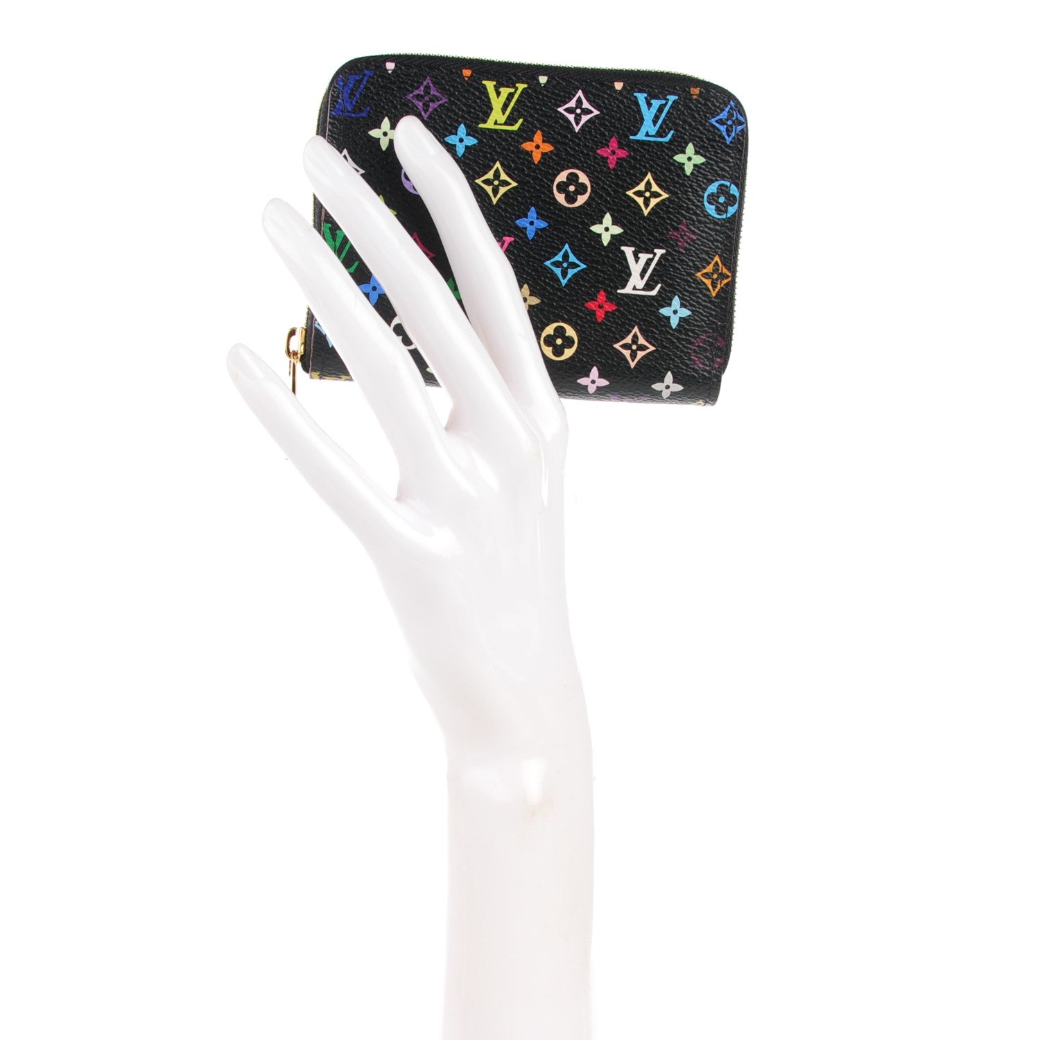 Louis Vuitton Monogram Multicolor Zippy Coin Purse Black Violet 2 of 7