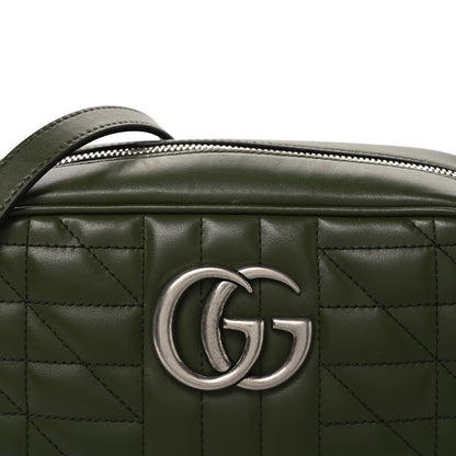 Gucci Calfskin Matelasse Aria Small GG Marmont Chain Shoulder Bag Military Wood 8 of 10
