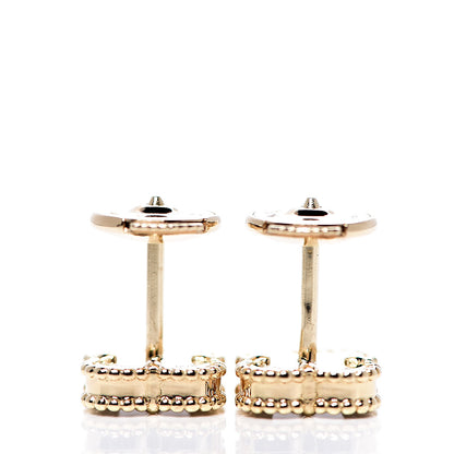 Van Cleef & Arpels 18K Yellow Gold Mother of Pearl Sweet Alhambra Earrings 3 of 6