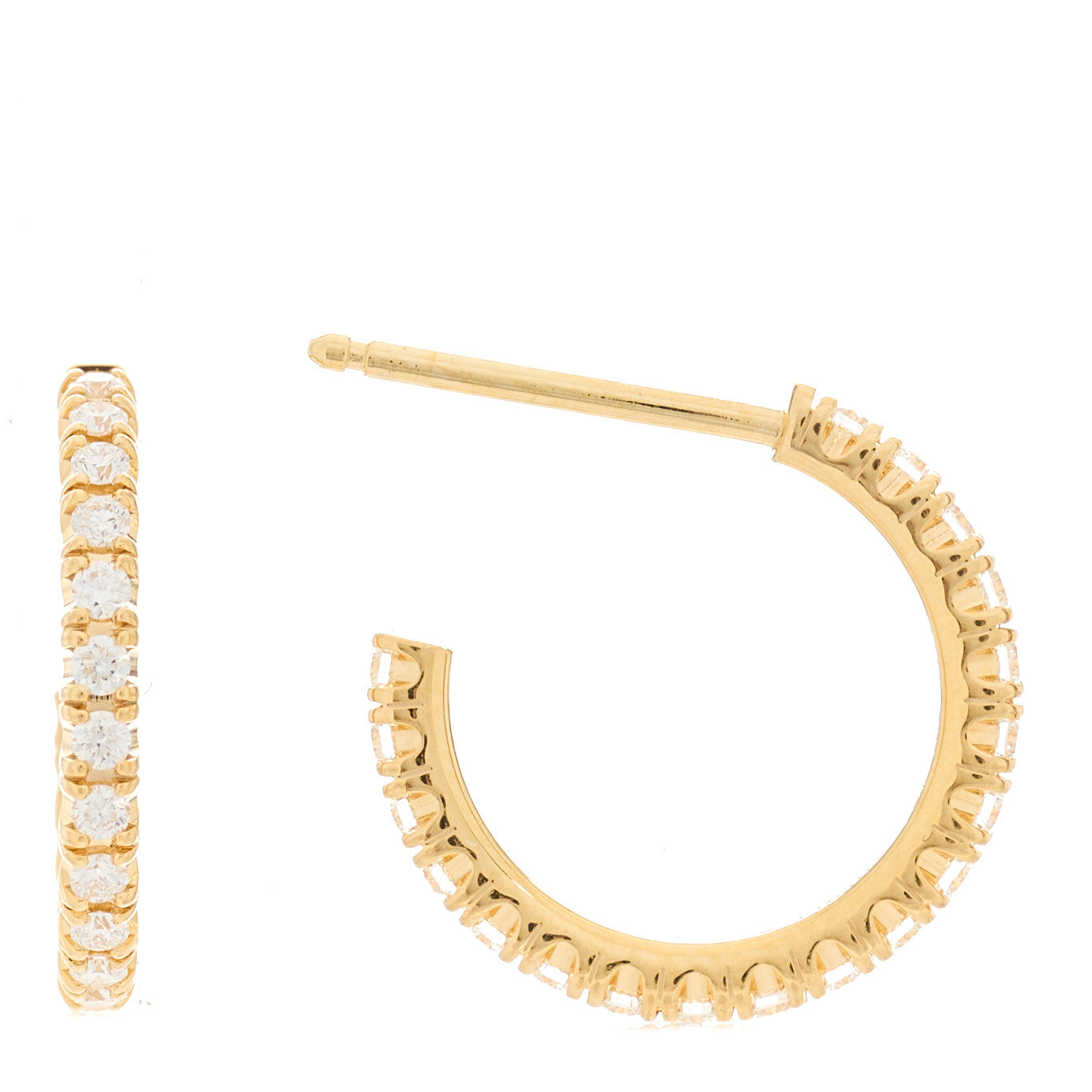 Cartier 18K Yellow Gold Diamond SM Etincelle De Cartier Hoop Earrings 1 of 6