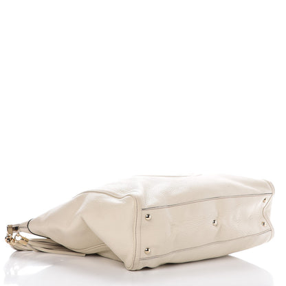 Gucci Pebbled Calfskin Large Soho Top Handle Bag Off White 4 of 20
