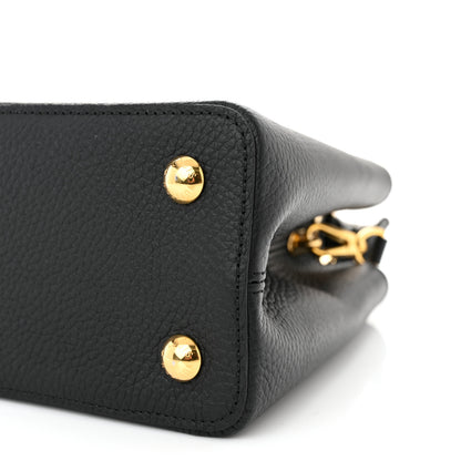 Louis Vuitton Taurillon Capucines MM Black Etain Metallic Gray 9 of 10