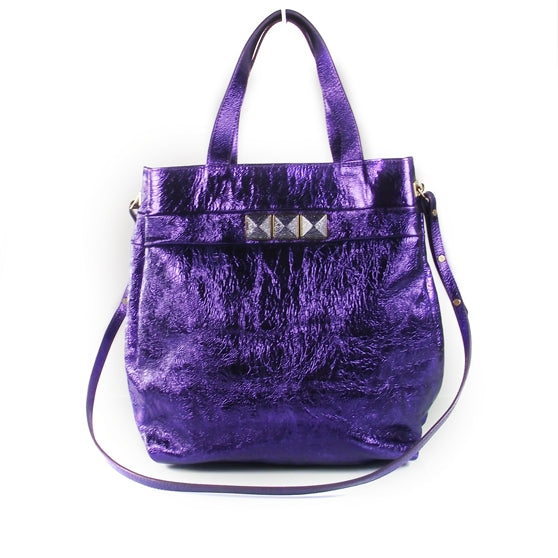 Marc Jacobs Leather Eve Shopper Tote Metallic Violet 1 of 12