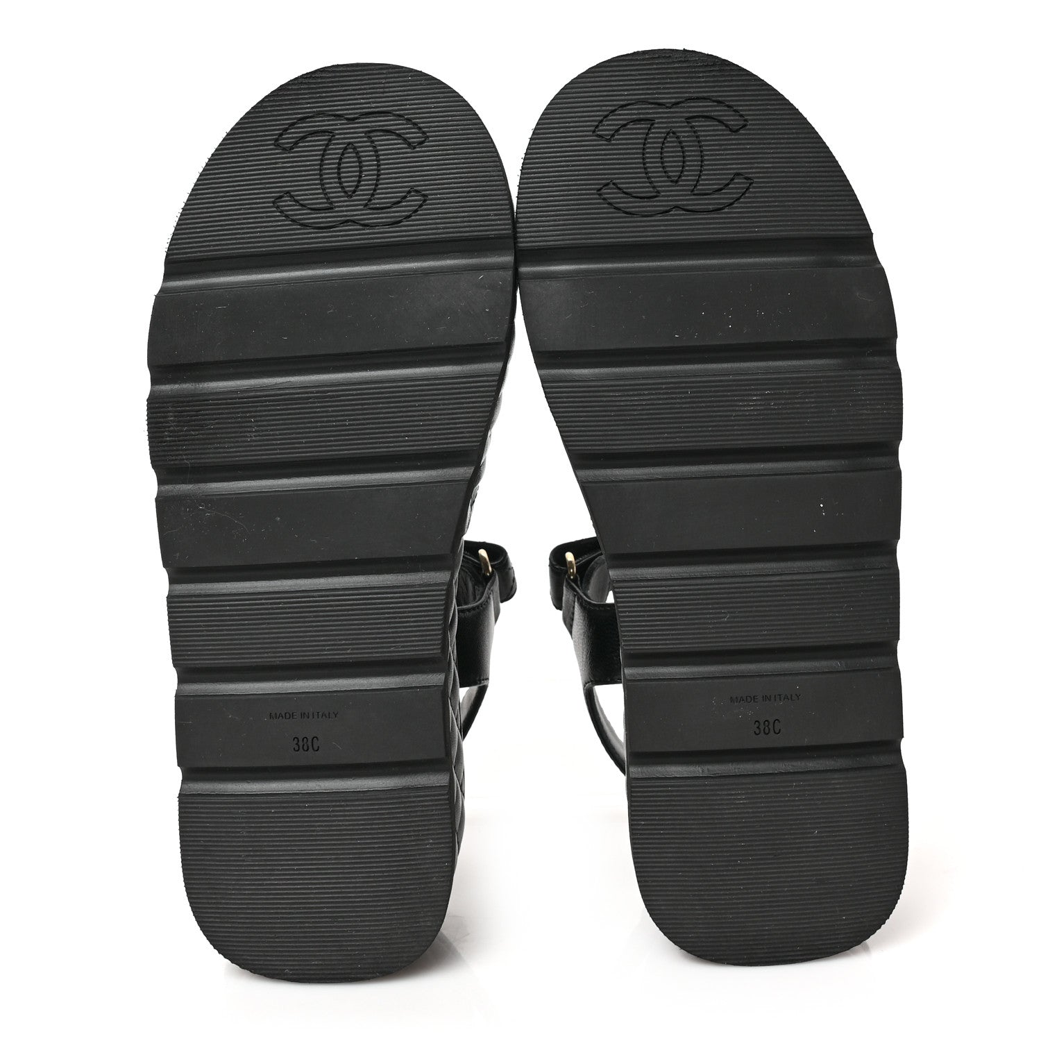 Chanel Lambskin Quilted Platform Sandals 38 Black 6 of 9