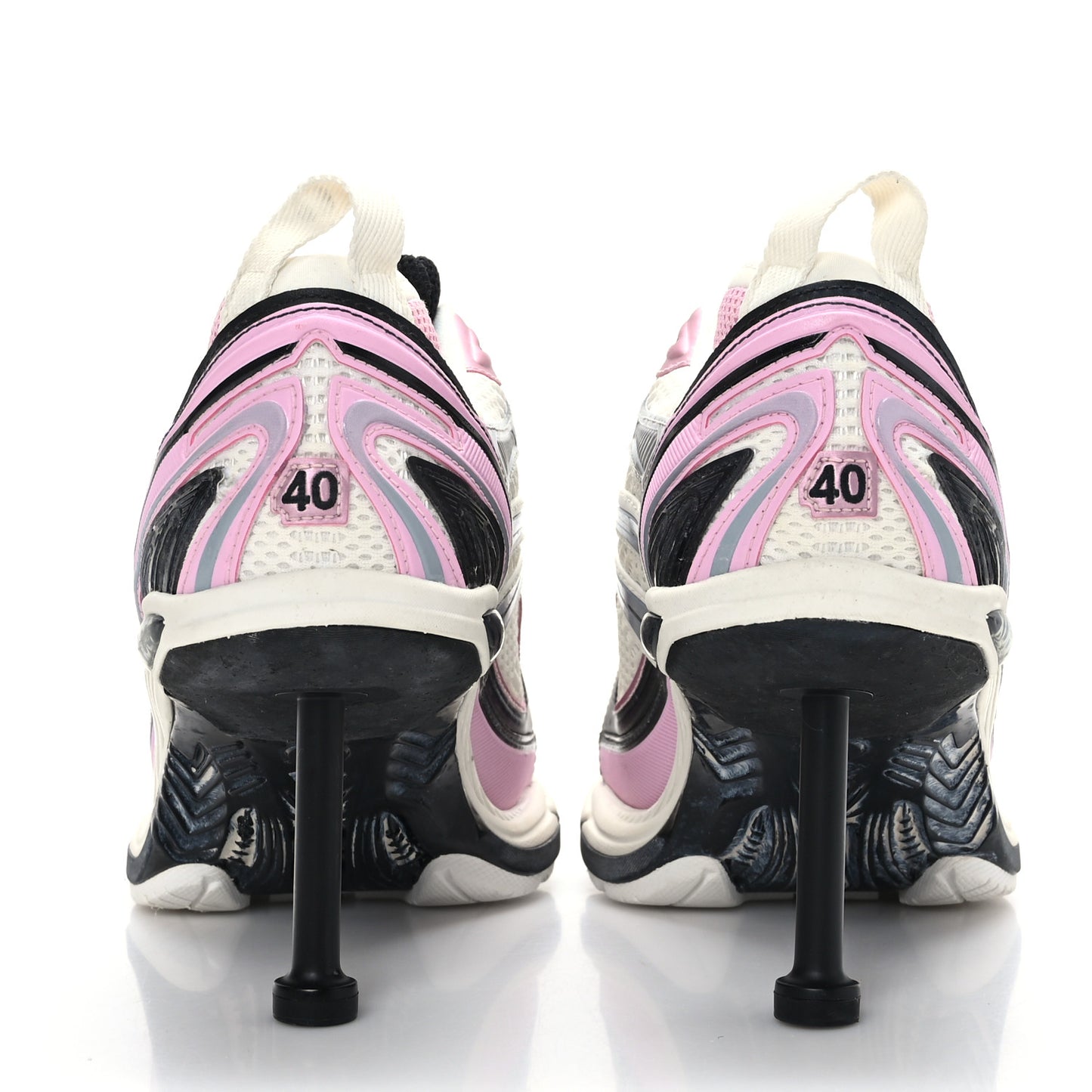 Mesh Rubber Womens X-Pander Heel Trainer Sneakers 40 White Pink Grey